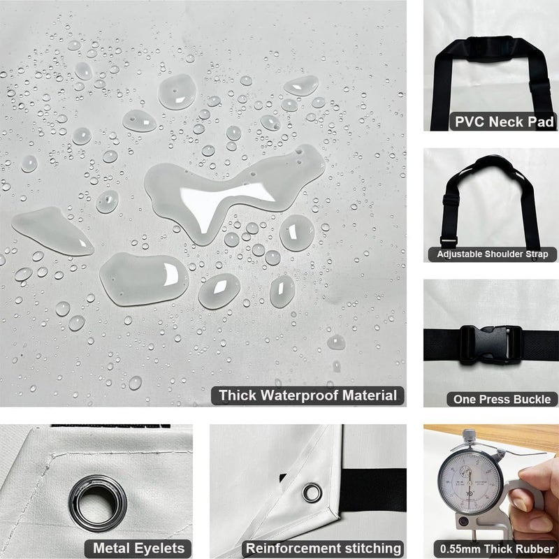 STPGIFC Thick Rubber Apron, Waterproof Apron Butcher Heavy Duty Chemical Resistant Adjustable Work Apron - Image 3